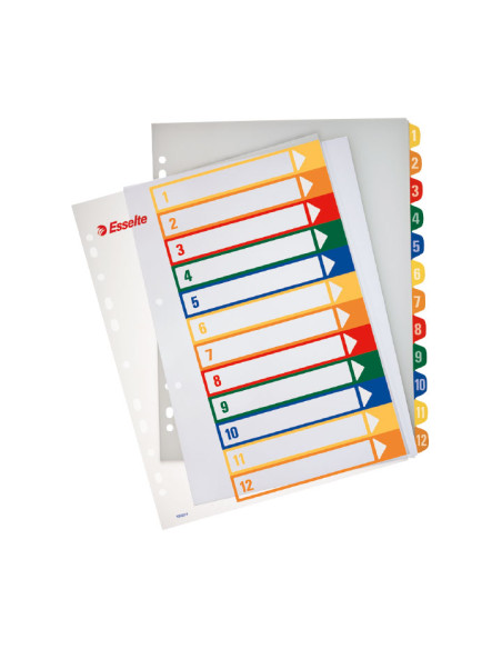 INDICE ESSELTE PP NUMERICO IMPRIMIBLE A4 pestañas 1-12 11 taladros
