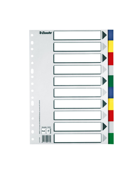 SEPARADORES ESSELTE 10 POSICIONES A4 COLORES VIVOS