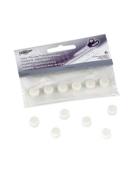 IMANES REDONDOS FAIBO 10 mm BLANCO BOLSA de 6