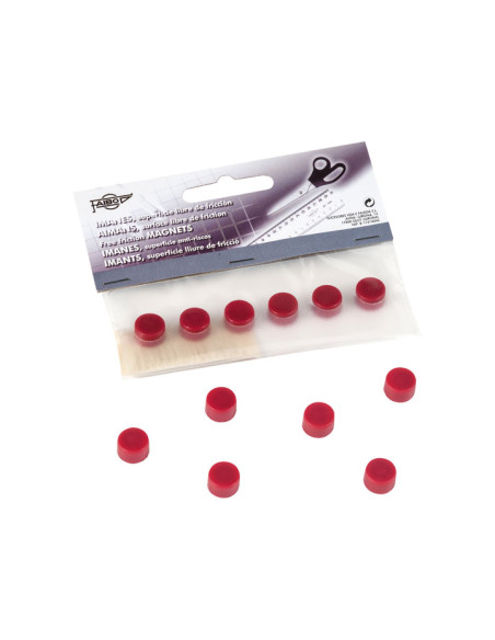 IMANES REDONDOS FAIBO 10 mm ROJO BOLSA de 6