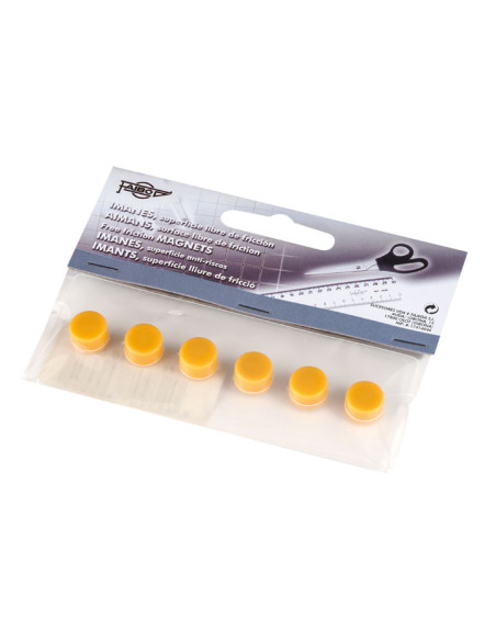 IMANES REDONDOS FAIBO 10 mm AMARILLO BOLSA de 6