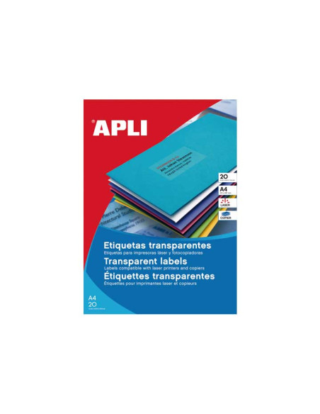 ETIQUETAS ADHIMPRAPLI A4 POLYESTER TRANSLUCMATE LS-CP BLISTER 20h  991x381 mm CROMOS 280 uds10969