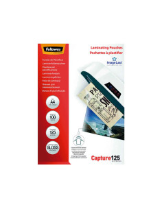 PACK 100 FUNDAS DE PLASTIFICAR FELLOWES BRILLO A4 125 MICRAS