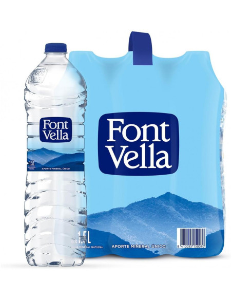 PACK 6 BOTELLAS AGUA FONT VELLA 15 L