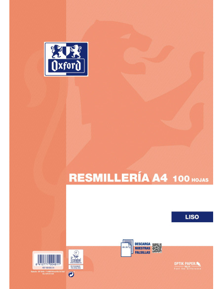 RESMILLERÍA OXFORD CLASSIC A4 100h LISO