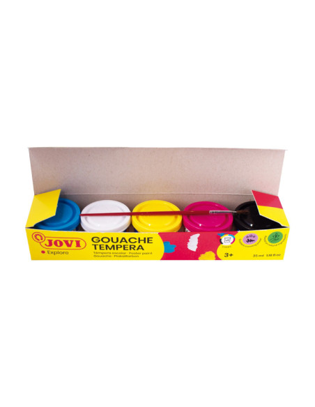 PACK 5 BOTES TÉMPERA JOVI 35ml SURTIDO  PINCEL