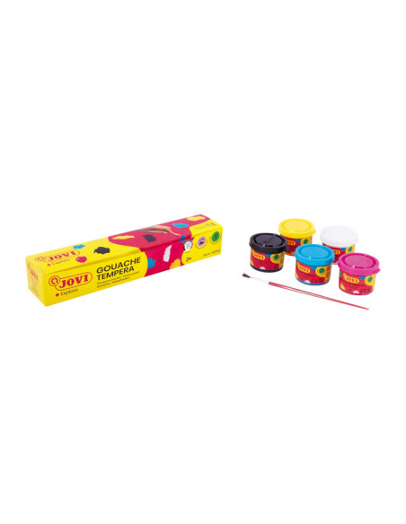 PACK 5 BOTES TÉMPERA JOVI 35ml SURTIDO  PINCEL