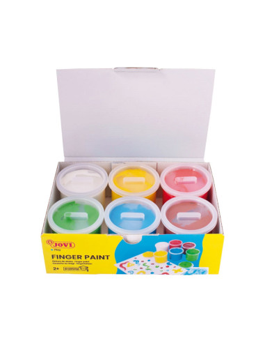 CAJA DE 6 BOTES DE PINTURA DE DEDOS JOVI 125ml