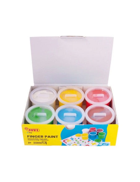 CAJA DE 6 BOTES DE PINTURA DE DEDOS JOVI 125ml
