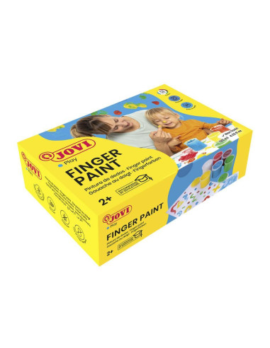 CAJA DE 6 BOTES DE PINTURA DE DEDOS JOVI 125ml