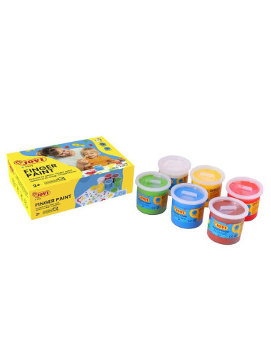 CAJA DE 6 BOTES DE PINTURA DE DEDOS JOVI 125ml