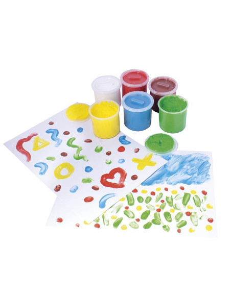 CAJA DE 6 BOTES DE PINTURA DE DEDOS JOVI 125ml