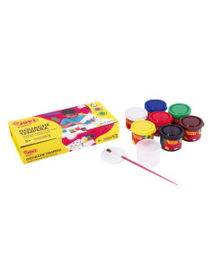 PACK 7 BOTES TÉMPERA JOVI 35ml  PINCEL 2