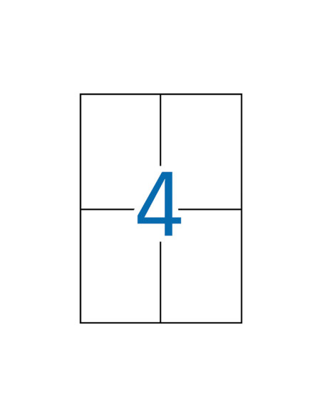 ETIQUETAS ADHIMPRAPLI A4 BLANCA CRECTOS REMOVIBLE CAJA 100h 105x148 mm 400 uds03058