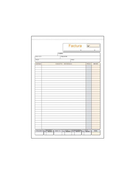 TALONARIO LOAN FACTURAS F DUPLICADO AUTOCOPIA CASTELLANO