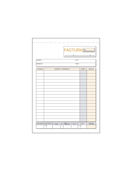TALONARIO LOAN FACTURAS 4 SIN COPIA CASTELLANO