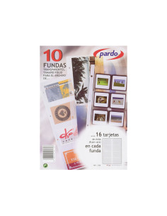 BOLSA 10 FUNDAS RECAMBIO TARJETERO PARDO A4