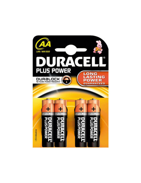 PACK 4 PILAS DURACELL ALCALINAS PLUS POWER AA