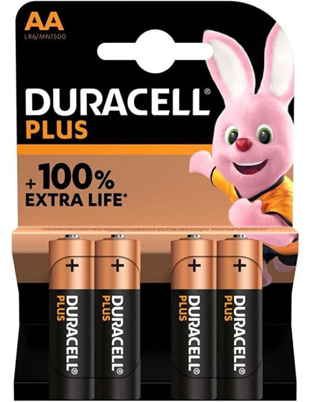 PACK 4 PILAS DURACELL ALCALINAS PLUS POWER AA