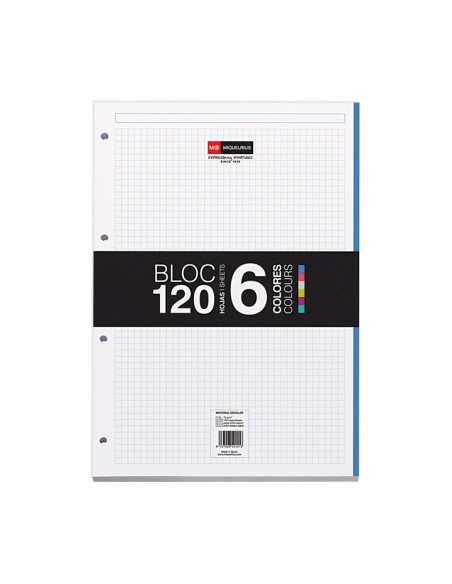 RECAMBIO MIQUELRIUS NOTEBOOK 6 A4 120h 70gr 4 TALADROS CUADRIC5x5