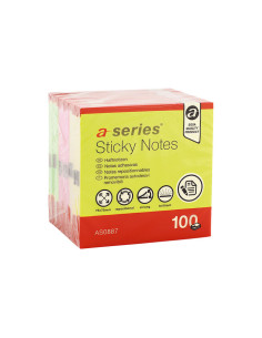 BLOC DE NOTAS A-SERIES REPOSICIONABLE NEÓN 75x75mm