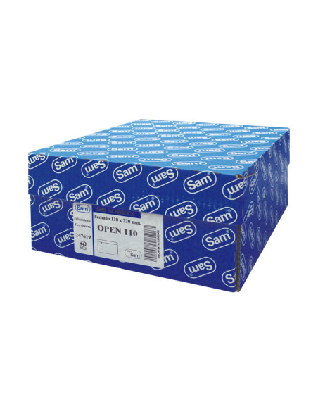 CAJA 500 SOBRES SAM OPEN 110 110x220 mm