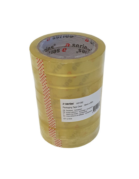 PACK 8 ROLLOS CINTA ADHESIVA A-SERIES 19mm X 66m