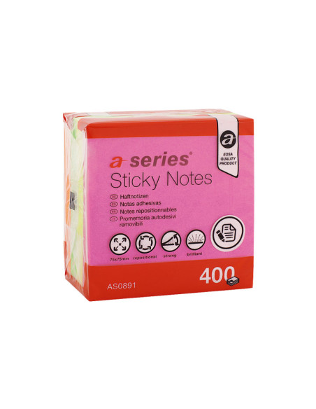 CUBO 400h NOTAS A-SERIES REPOSICIONABLES 75x75 NEÓN