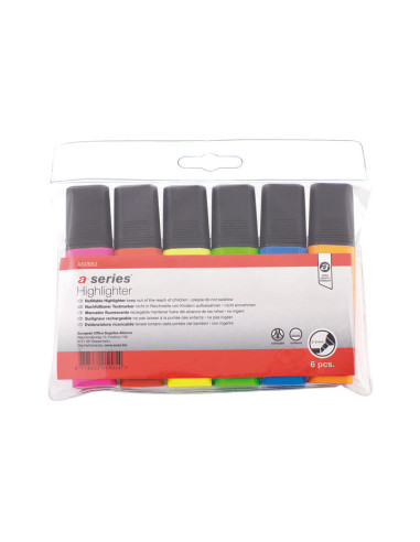 ESTUCHE 6 MARCADORES FLUORESCENTE A-SERIES