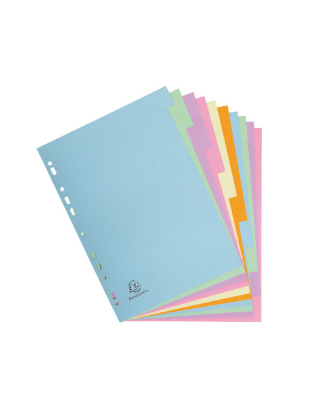SEPARADORES EXACOMPTA 10 POSICIONES COLORES PASTEL