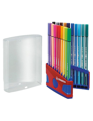 ROTULADOR FIBRA STABILO PEN 68 ESTUCHE COLOR PARADE de 20