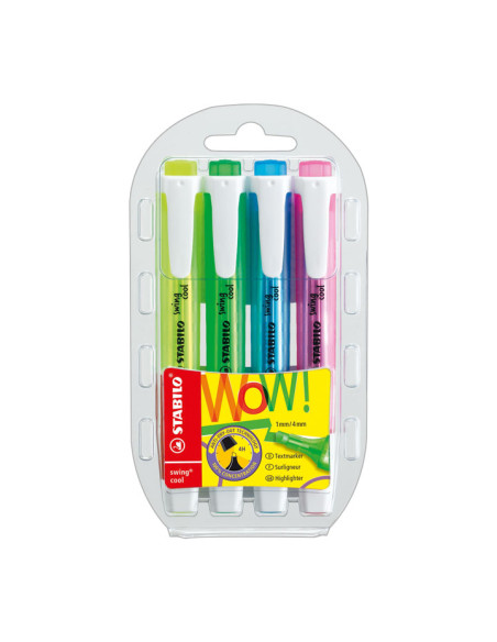 MARCADOR FLUOR STABILO SWING COOL 275 ESTUCHE DE 4