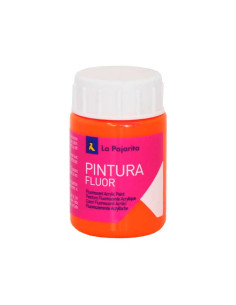 BOTE PINTURA LA PAJARITA FLUORESCENTE 35 ml NARANJA