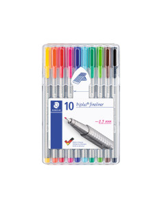 ESTUCHE 10 ROTULADORES STAEDTLER TRIPLUS FINELINER 334
