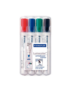 ESTUCHE 4 ROTULADORES STAEDTLER LUMOCOLOR WHITEBOARD MARKER 2