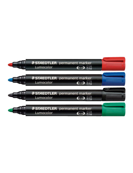 MARCADOR PERMANENTE STAEDTLER 352 LUMOCOLOR CONICO ESTUCHE de 4