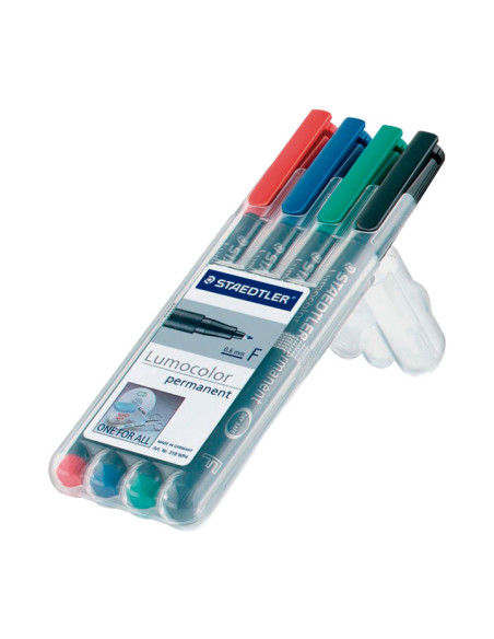 ESTUCHE 4 ROTULADORES STAEDTLER LUMOCOLOR PERMANENTE 318 06mm SURTIDO 1