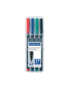 ESTUCHE 4 ROTULADORES STAEDTLER LUMOCOLOR PERMANENTE 317 1mm SURTIDO 1