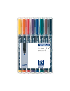 ESTUCHE 8 ROTULADORES STAEDTLER LUMOCOLOR PERMANENTE 317 1mm SURTIDO 1