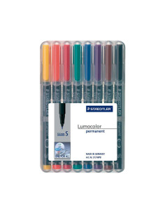 ESTUCHE 8 ROTULADORES STAEDTLER LUMOCOLOR PERMANENTE 04mm