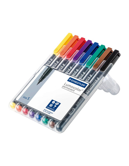 ESTUCHE 8 ROTULADORES STAEDTLER LUMOCOLOR PERMANENTE 04mm