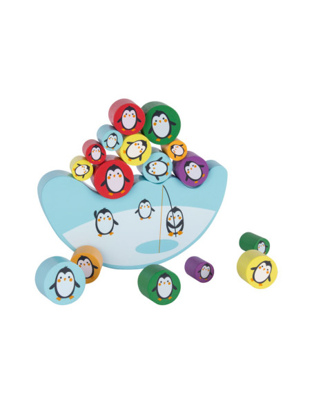JUEGO EDUCATIVO APLI KIDS BALANCING GAME EQUILIBRIO DE MADERA 16 PIEZAS PINGÜINOS