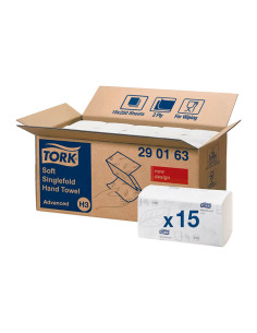 CAJA 15 PAQUETES DE TOALLAS TORK ADVANCED PLEGADAS EN V 2