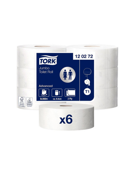 CAJA 6 ROLLOS PAPEL HIGIÉNICO TORK JUMBO ADVANCED