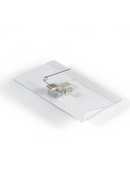 CAJA 50 FUNDAS PORTANOMBRES DURABLE CON PINZA 60x90mm