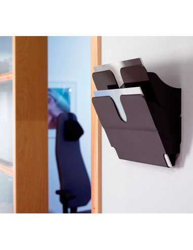 EXPOSITOR MURAL DURABLE FLEXIPLUS A4 HORIZONTAL 2 COMPARTIMENTOS
