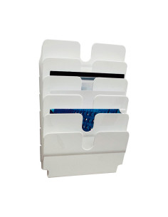 EXPOSITOR MURAL DURABLE FLEXIPLUS A4 HORIZONTAL 6 COMPARTIMENTOS
