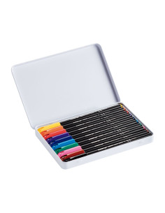 CAJA DE METAL 10 ROTULADORES EDDING 1200 2