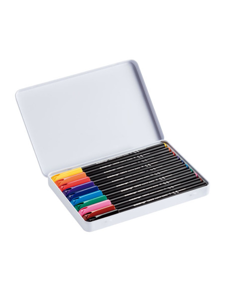 CAJA DE METAL 10 ROTULADORES EDDING 1200