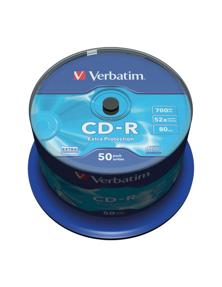 BOBINA 50 CD-R VERBATIM 52X 700MB CRYSTAL